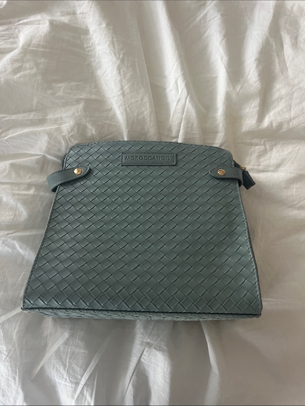 Moroccanoil Woven Bag in Teal Green